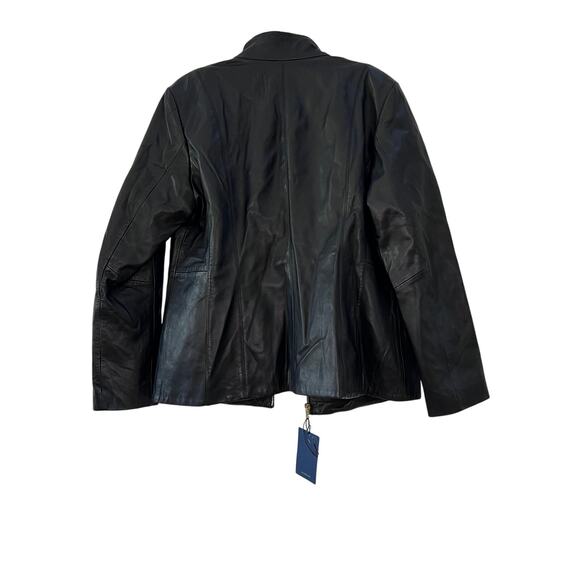 NWT Cole Haan Women’s Wing Collar Leather Jacket - Picture 2 of 7